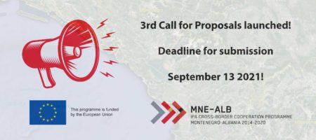 Shpallet Thirja e Tretë për projekt propozime brenda Programit IPA për Bashkëpunim Ndërkufitar Mali i Zi-Shqipëri 2014-2020
