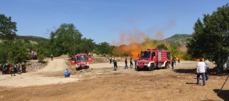 Training and exercises on protection and rescue in case of fire were held